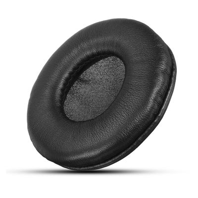 Couleur noire réutilisable pratique en cuir respirable de protections d'oreille d'écouteur